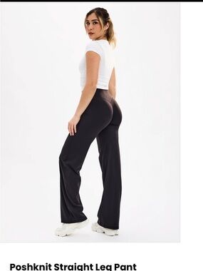 BuffBunny Poshknit Straight Leg Pants in Black